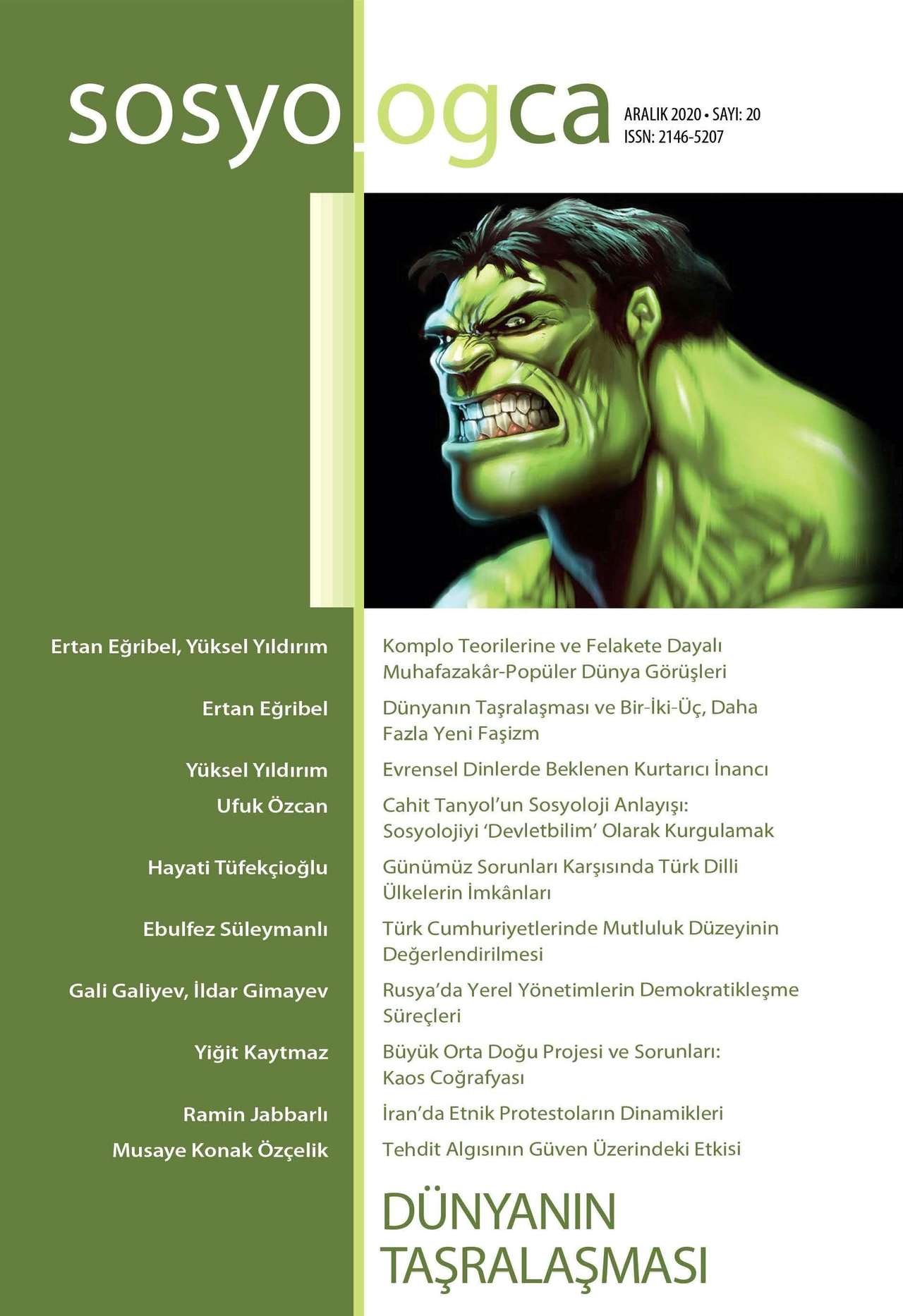 Sosyologca 20 - Dünyanın Taşralaşması kapağı